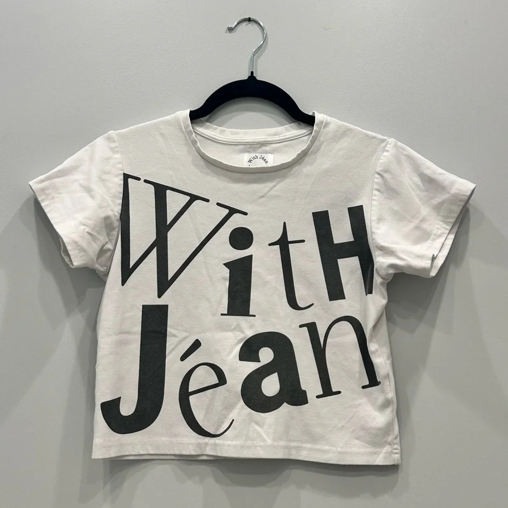 With Jean White Tee with Black Graphic Logo Baby tee - Picture 3 of 7